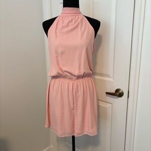Papaya Pink Sleeveless Romper with Tie Back | Size Large | Item 0182